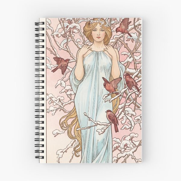 Item preview, Winter Maiden With Red Birds designed and sold by artofuniverse.