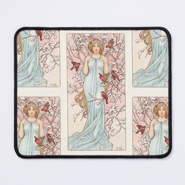 Item preview, Winter Maiden With Red Birds designed and sold by artofuniverse.