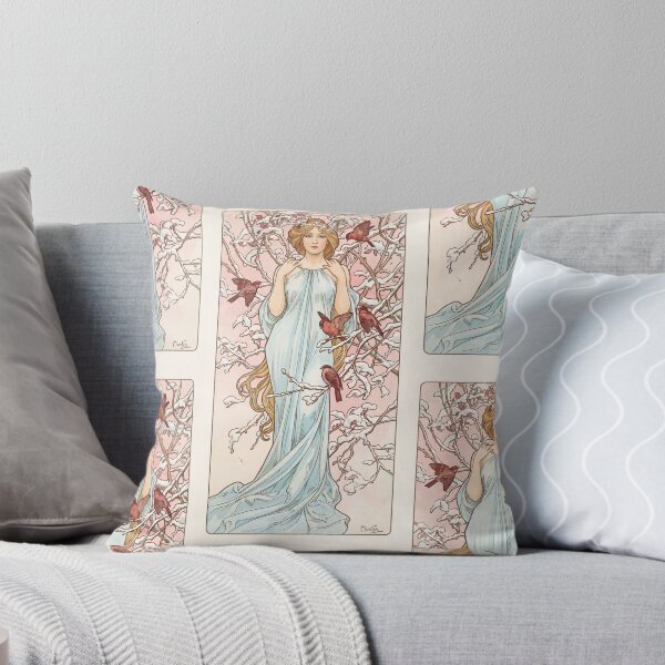 Item preview, Winter Maiden With Red Birds designed and sold by artofuniverse.