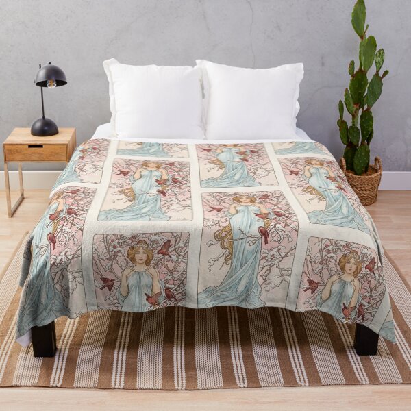 Item preview, Winter Maiden With Red Birds designed and sold by artofuniverse.