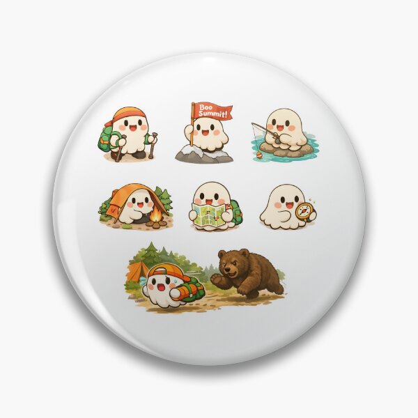 Item preview, Boo Hike Cute Ghost Sticker Pack Kawaii Outdoor Hiking Adventure designed and sold by Artycom.