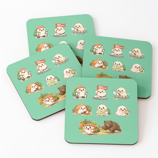 Item preview, Boo Hike Cute Ghost Sticker Pack Kawaii Outdoor Hiking Adventure designed and sold by Artycom.