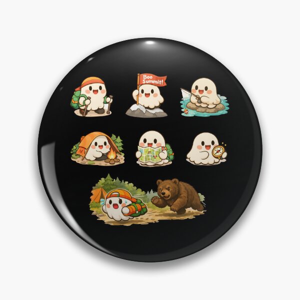 Item preview, Boo Hike Cute Ghost Sticker Pack Kawaii Outdoor Hiking Adventure designed and sold by Artycom.