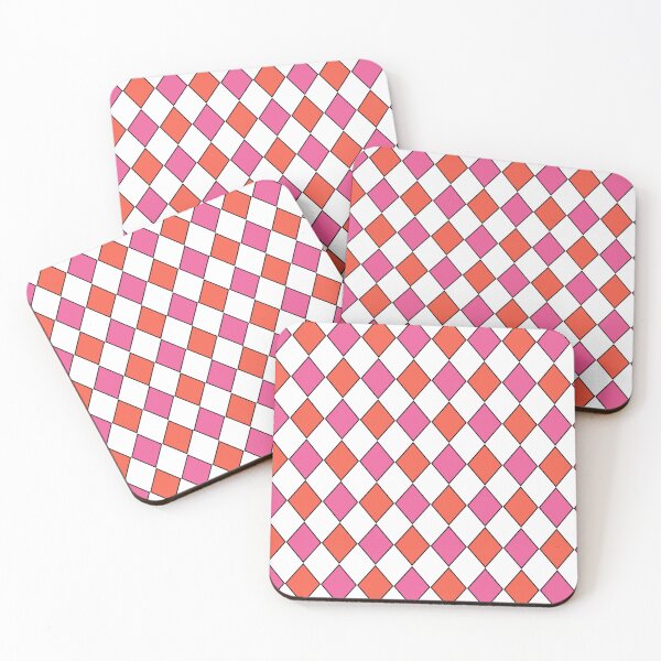 Artikelvorschau, Retro-Harlekin-Diamantmuster in Rosa und Orange entworfen und verkauft von ButimarArt.