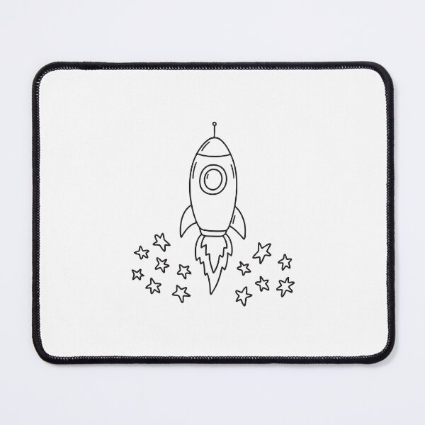 Item preview, A toy rocket lying next to star shaped stickers scattered on the floor designed and sold by rasagamastore.