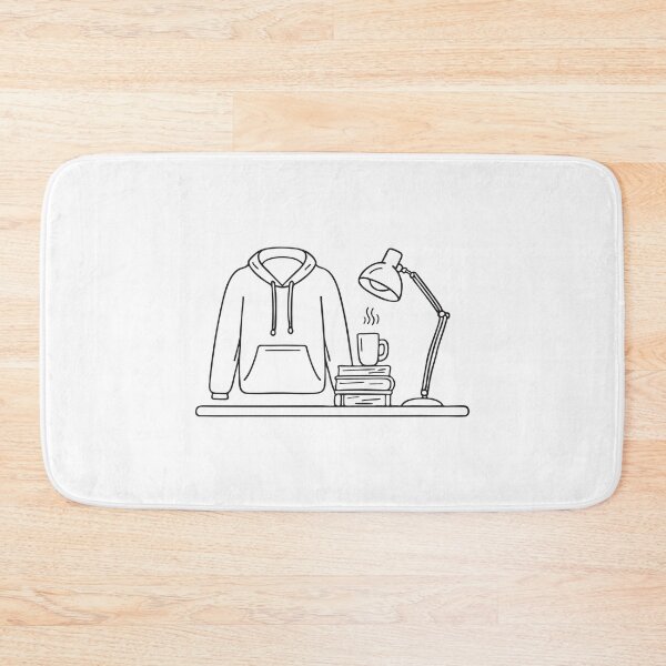 Item preview, A folded university hoodie placed beside a desk lamp designed and sold by rasagamastore.