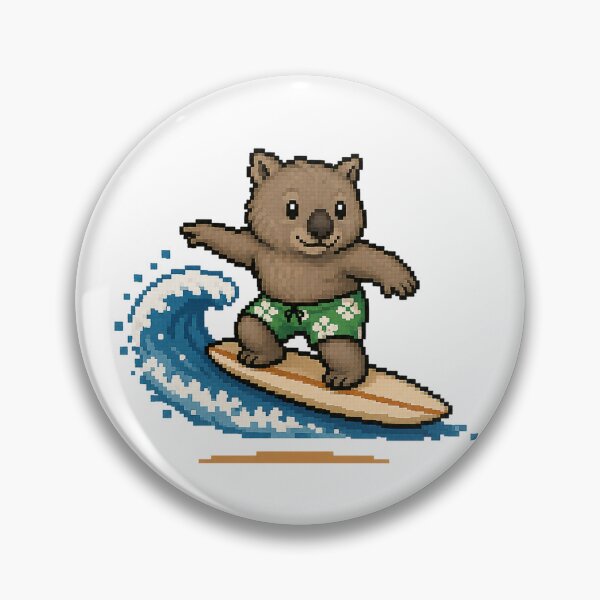 Item preview, Cute Pixel Art Surfing Dingo - Retro 8-Bit Wildlife Design designed and sold by SLGA-Designs.