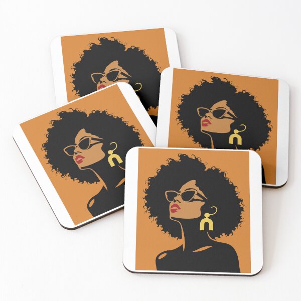 Item preview, Modern Afro Woman Natural Hair Illustration designed and sold by artCreativeColony.
