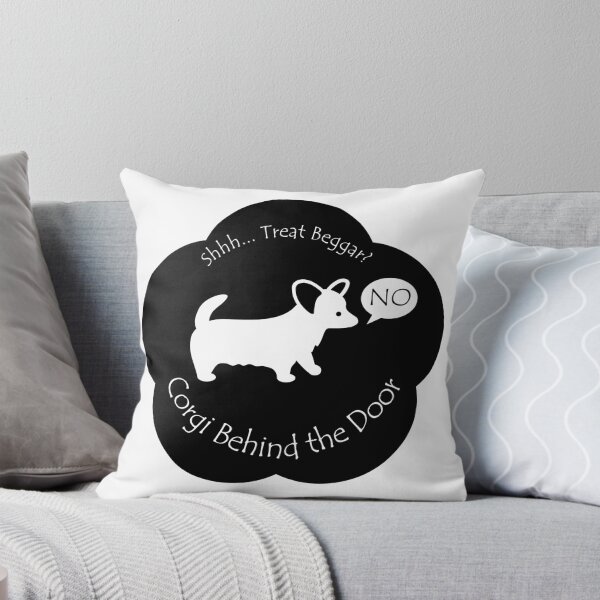 Item preview, Funny Corgi Treat Beggar Behind the Door Black Base designed and sold by Na7nasColorShop.