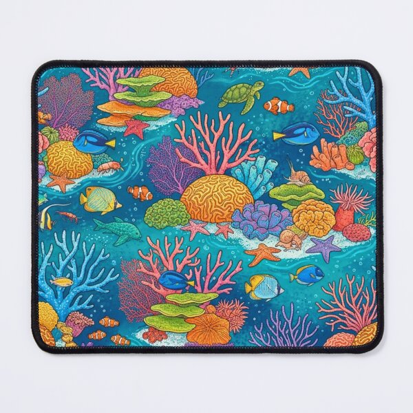 Item preview, Colorful Tropical Coral Reef Seamless Pattern | Ocean Life Underwater Marine Floral Design designed and sold by lavanya11.