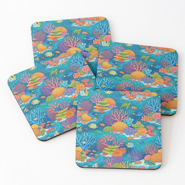 Item preview, Colorful Tropical Coral Reef Seamless Pattern | Ocean Life Underwater Marine Floral Design designed and sold by lavanya11.