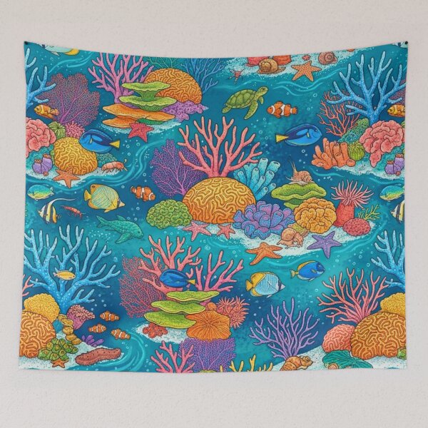 Item preview, Colorful Tropical Coral Reef Seamless Pattern | Ocean Life Underwater Marine Floral Design designed and sold by lavanya11.
