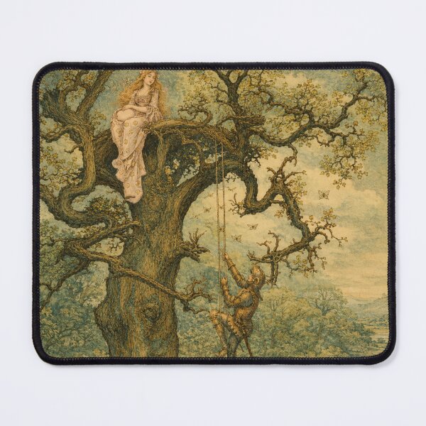 Item preview, Titania Fairy Queen - Fairy Tale Vintage Illustration Princess in Tree for Fantasy Art Lovers designed and sold by RickE.
