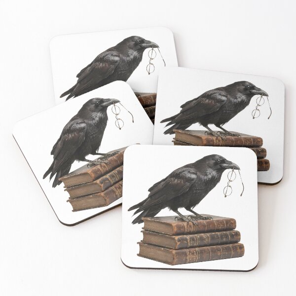 Item preview, Gothic Raven Vintage Books Retro Glasses Dark Academia Reading designed and sold by WorldShop17.
