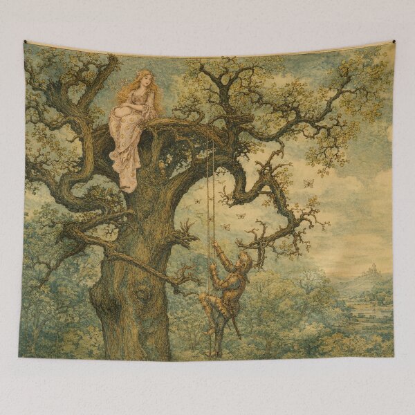 Item preview, Titania Fairy Queen - Fairy Tale Vintage Illustration Princess in Tree for Fantasy Art Lovers designed and sold by RickE.