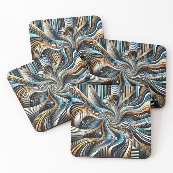 Item preview, Flowing Dimensions: A Symphony of Stripes and Motion designed and sold by Artisan Finds Online.