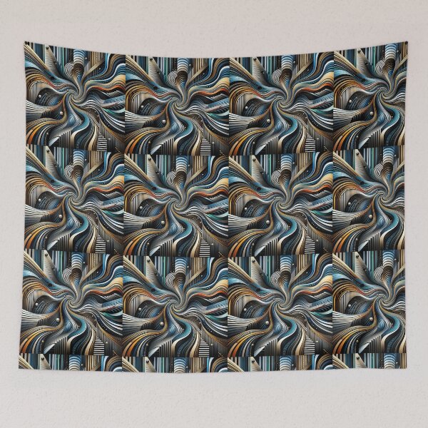 Item preview, Flowing Dimensions: A Symphony of Stripes and Motion designed and sold by Artisan Finds Online.