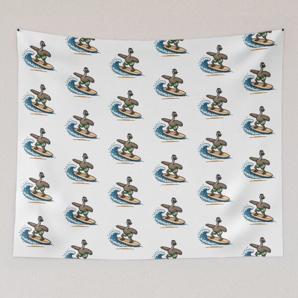 Item preview, Cute Pixel Art Surfing Emu - Retro 8-Bit Wildlife Design designed and sold by SLGA-Designs.