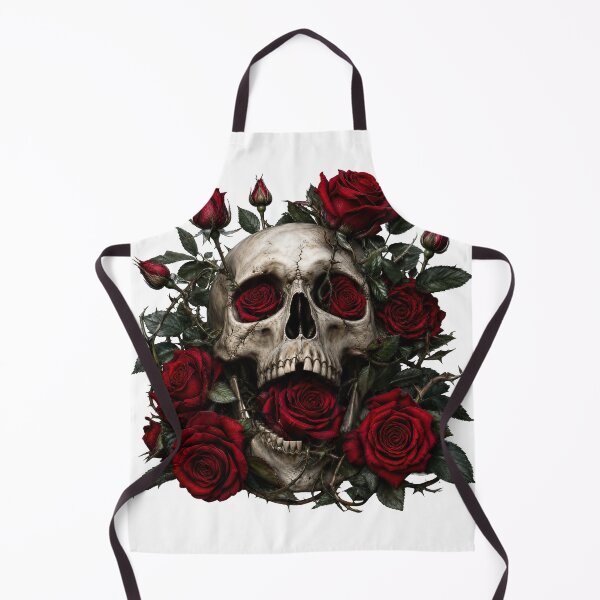 Item preview, Screaming Gothic Skull with Red Roses designed and sold by FrozenPolarBear.