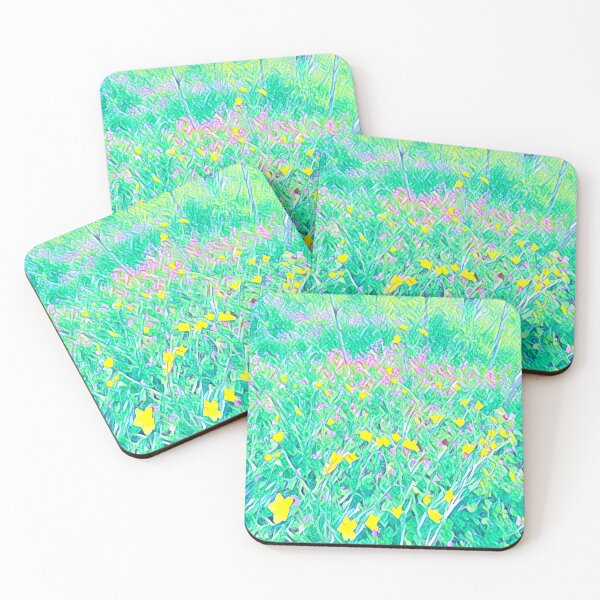 Item preview, Pastel Impressionist Wildflower Meadow Yellow and Pink Floral Painting designed and sold by BalkanBloom.