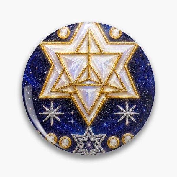 Item preview, Sacred Geometry Merkaba Star | Cosmic Spiritual Wall Art | Blue & Gold Celestial Design designed and sold by MandyMCDigi.