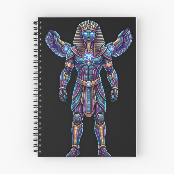 Item preview, Full Body Neon Cyberpunk Pharaoh - Futuristic Mecha Egyptian King designed and sold by alalame.