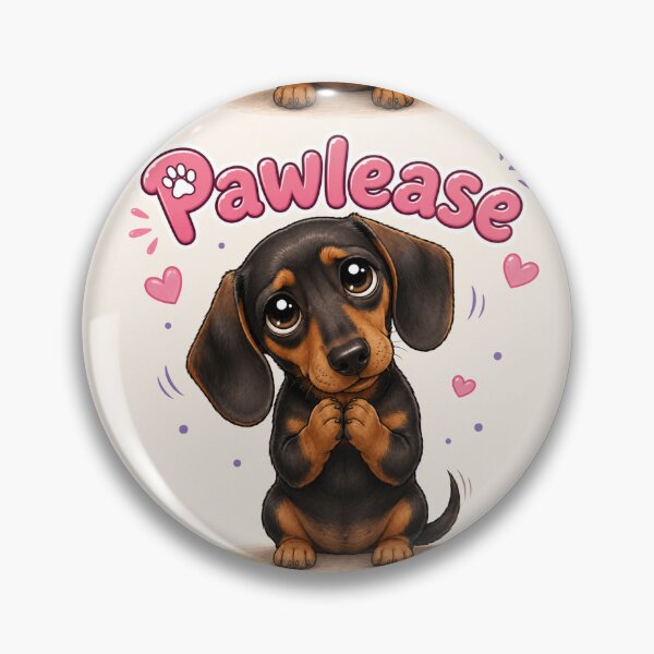 Item preview, Pawlease Dachshund Puppy Eyes Funny Dog Sticker designed and sold by Little Paw Atelier.
