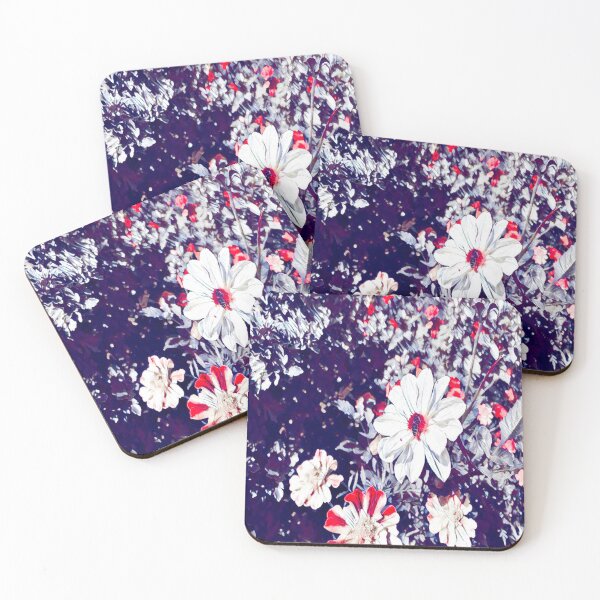 Item preview, Gothic Garden White and Red Flowers Impressionist Bee Painting designed and sold by BalkanBloom.