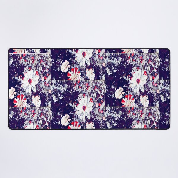 Item preview, Gothic Garden White and Red Flowers Impressionist Bee Painting designed and sold by BalkanBloomArt.