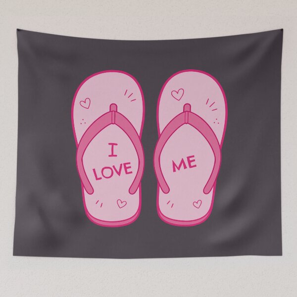 Item preview, I love me! Stylish cartoon flip-flops for summer - Humorous design designed and sold by charlypicazo.