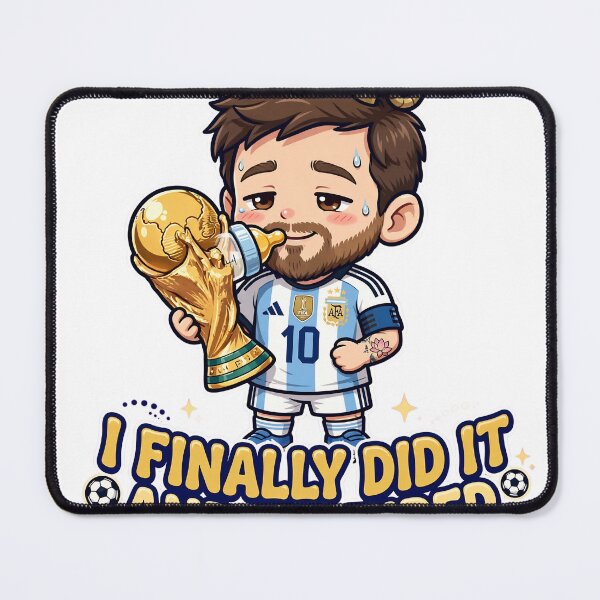 Item preview, Funny Chibi Messi I Finally Did It And I'm Tired | GOAT World Cup Trophy Baby Bottle Cartoon designed and sold by Arextr.
