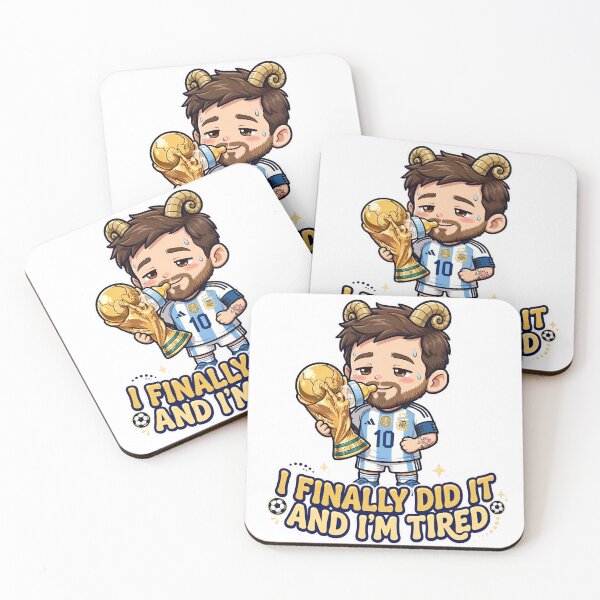 Item preview, Funny Chibi Messi I Finally Did It And I'm Tired | GOAT World Cup Trophy Baby Bottle Cartoon designed and sold by Arextr.