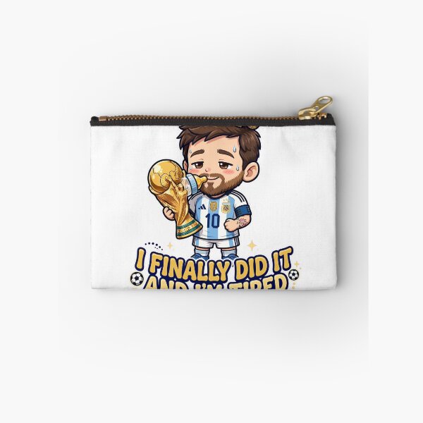 Item preview, Funny Chibi Messi I Finally Did It And I'm Tired | GOAT World Cup Trophy Baby Bottle Cartoon designed and sold by Arextr.