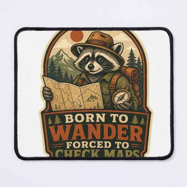 Item preview, Born to Wander, Forced to Check Maps designed and sold by Peak Pop Studio..