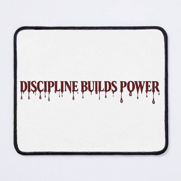 Item preview, Discipline Builds Power – Dark Red Melting Typography Motivational Sticker designed and sold by DreamRunArt.