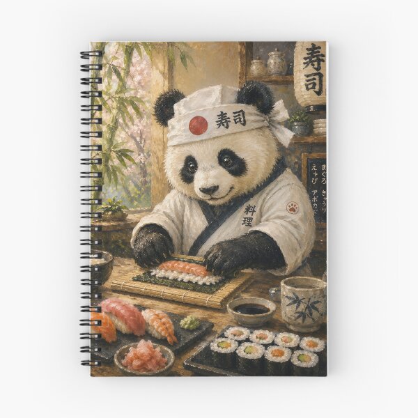 Item preview, Cute Panda Sushi Chef Making Japanese Food designed and sold by ArcaneVisionArt.