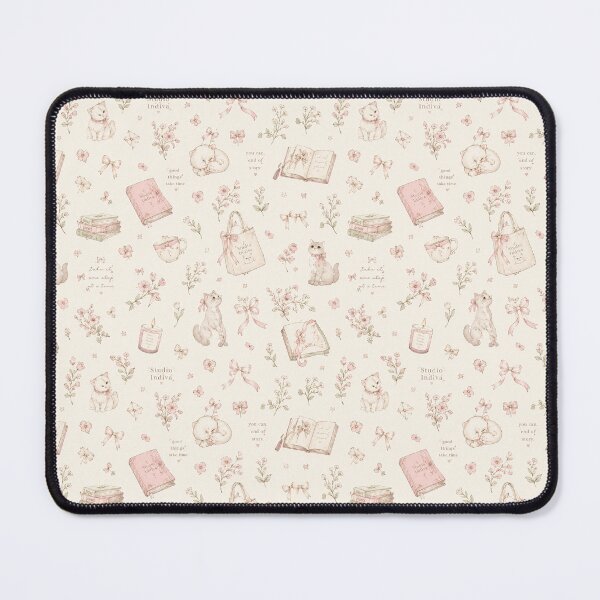 Item preview, Cozy Catcore Cottagecore Floral Books & Bows Pattern designed and sold by Studio-Indiva.