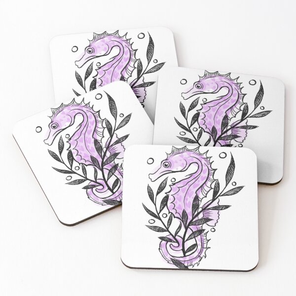 Item preview, Sketch seahorse lily, purple plant heart pattern  designed and sold by suzysworld.