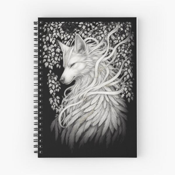 Item preview, Mystical White Wolf in the Forest Pencil Drawing  designed and sold by Shakhbata-1.