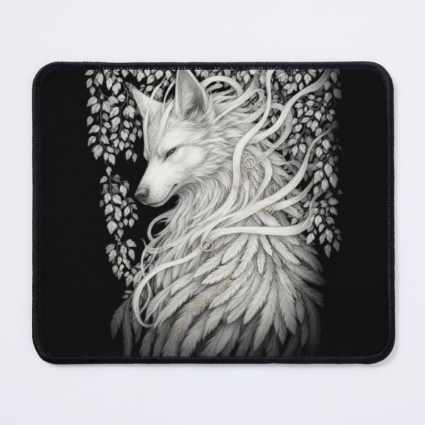 Item preview, Mystical White Wolf in the Forest Pencil Drawing  designed and sold by Shakhbata-1.