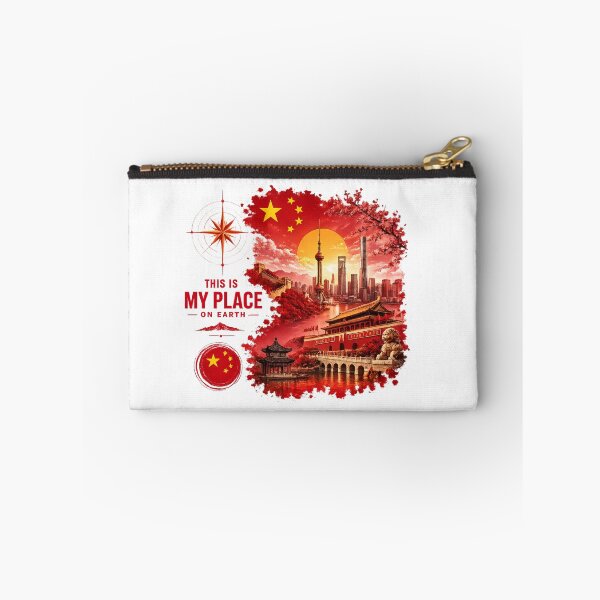Item preview, China Map Travel Poster Landmark Collage designed and sold by JMDG Studio.