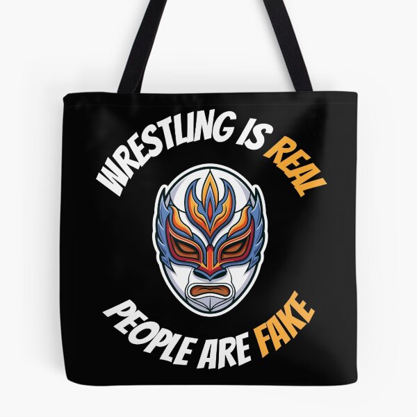 Item preview, Wrestling Is Real People Are Fake Funny Lucha Libre Mask designed and sold by VectorForge.