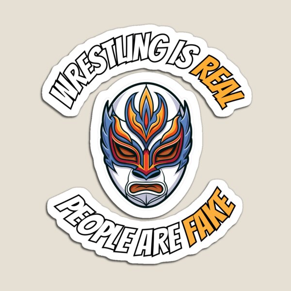 Item preview, Wrestling Is Real People Are Fake Funny Lucha Libre Mask designed and sold by VectorForge.