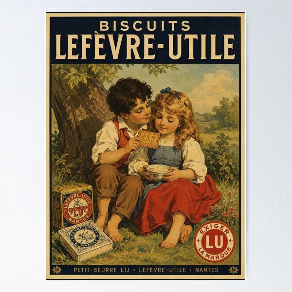 Item preview, Vintage Biscuits Lefèvre Utile Poster designed and sold by GoodOldVintage.