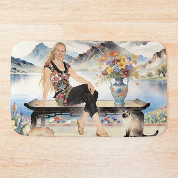 Item preview, By the Lake, Portrait with a Cat designed and sold by Nira Dabush.