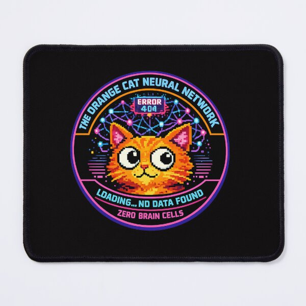 Item preview, The Orange Cat Neural Network Retro Scientific Badge designed and sold by Salwastore.