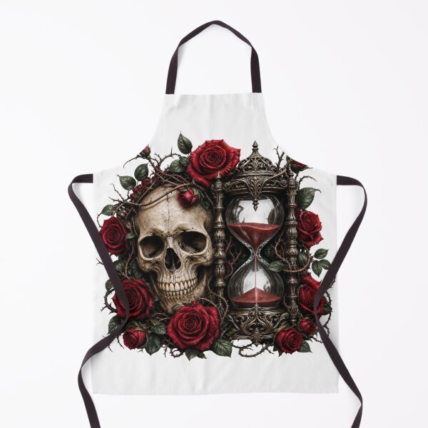 Item preview, Gothic Skull and Hourglass with Red Roses designed and sold by FrozenPolarBear.