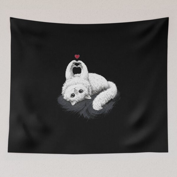 Item preview, Fluffy Cat Heart Paws Cute Kitten Lover Gift for Cat Mom designed and sold by Gbriel3.