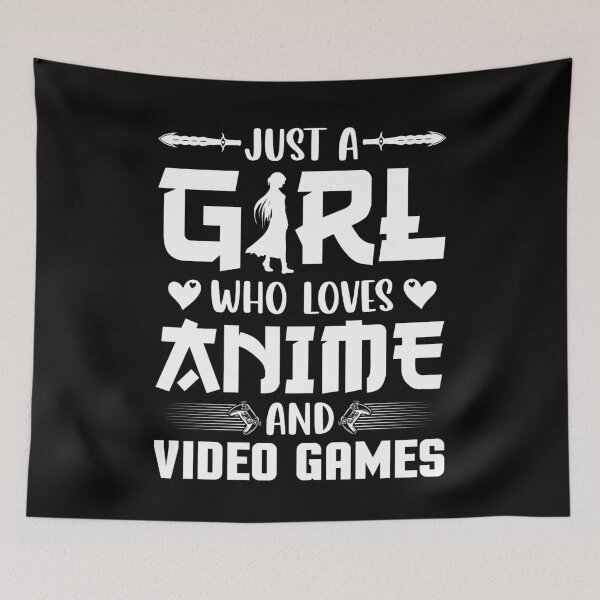 Item preview, Just A Girl Who Loves Anime & Video Games – Minimalist Anime Girl designed and sold by bella-rosa87.