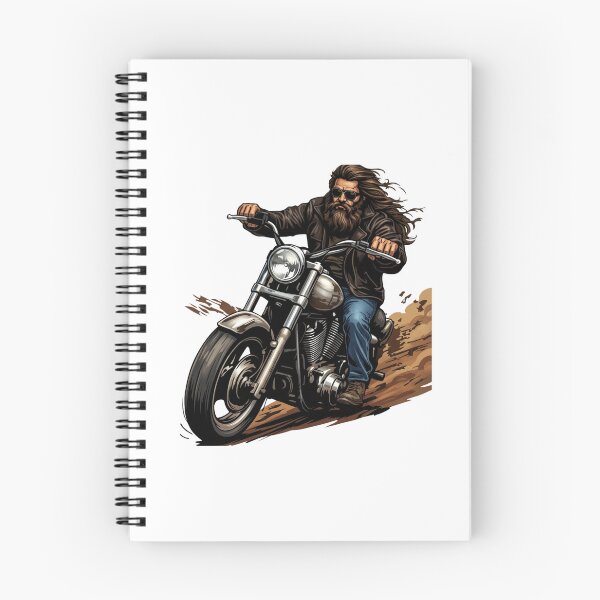 Item preview, Biker Riding Motorcycle Cartoon Illustration designed and sold by Macias123.